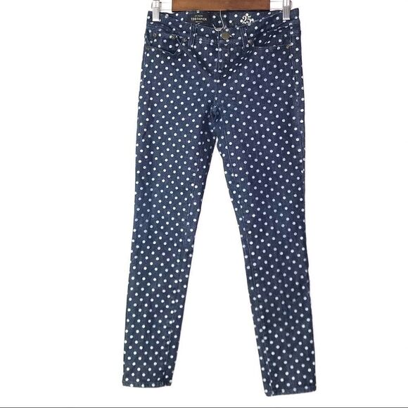 J Crew Women’s Toothpick Polka Dot Jeans Size 25 - Picture 2 of 8
